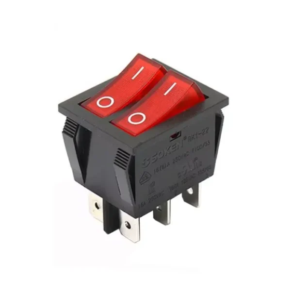 Switch ON-OFF Rojo PILOTO 250VAC 16A 250VAC 6P L: 27mm A:23mm ha sido diseñado para brindar comodidad y alto rendimiento en su categoría.