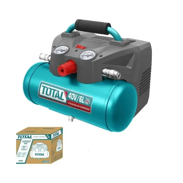 COMPRESOR DE AIRE AUTOMATICO INALAMBRICO 2 X 20V TOTAL ha sido diseñado para brindar comodidad y alto rendimiento en su categoría.