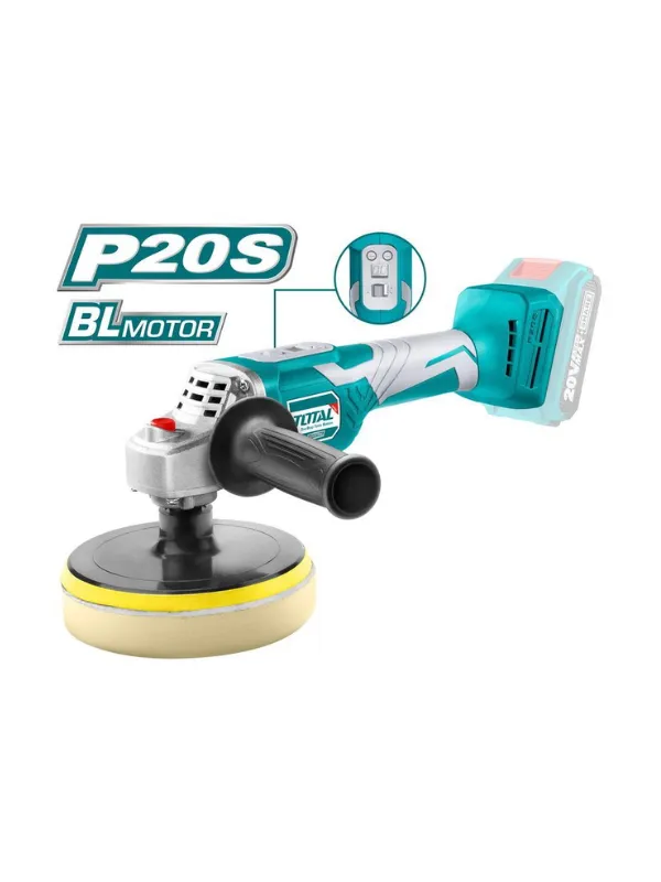 Descubre el PULIDORA INALAMBRICO 150MM LITIO-ION 20V TOTAL: una solución práctica, moderna y accesible.