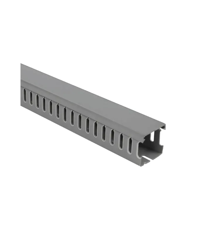 Descubre el Canaleta ranurada H30xW15 2m gris cnc: una solución práctica, moderna y accesible.