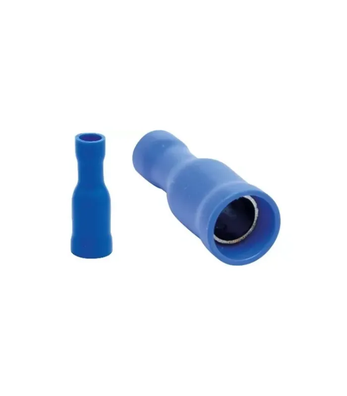 Descubre el Terminal Hembra Bala Aislado Azul (4mm // 22-16AWG): una solución práctica, moderna y accesible.