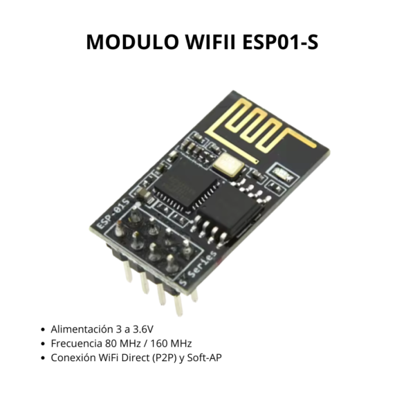 Módulo WiFi ESP-01S ESP8266 3.3V 80/160MHz