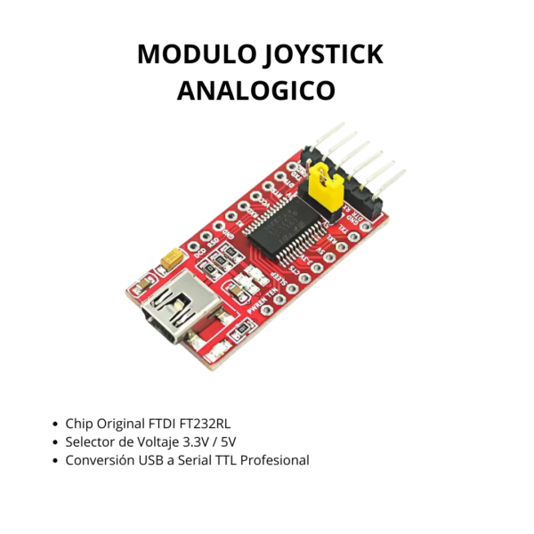 Conversor USB a TTL FT232RL 3.3V / 5V con Selector de Voltaje
