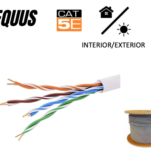 Cable de Red UTP Cat5e 305m Negro CCA Exterior/Interior