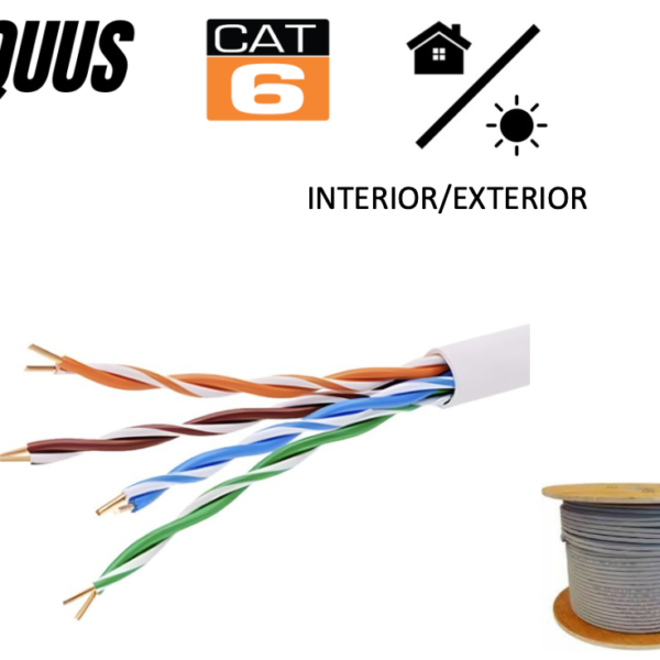 Cable de Red UTP Cat6 305m Negro CCA Exterior/Interior