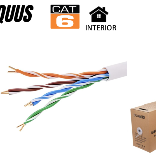 Cable de Red UTP Cat6 305m Blanco CCA Interior