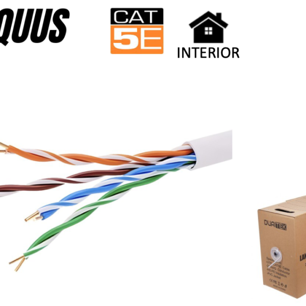 Cable de Red UTP Cat5E 305m Blanco CCA Interior