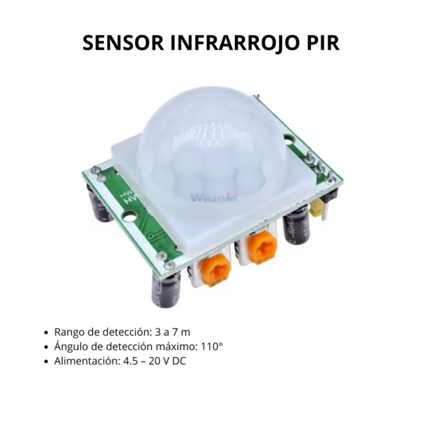 Sensor Infrarrojo PIR – Detección de Movimiento 3 a 7 m