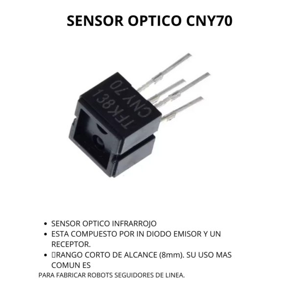 Sensor Óptico Infrarrojo CNY70 | Reflectivo de Corto Alcance