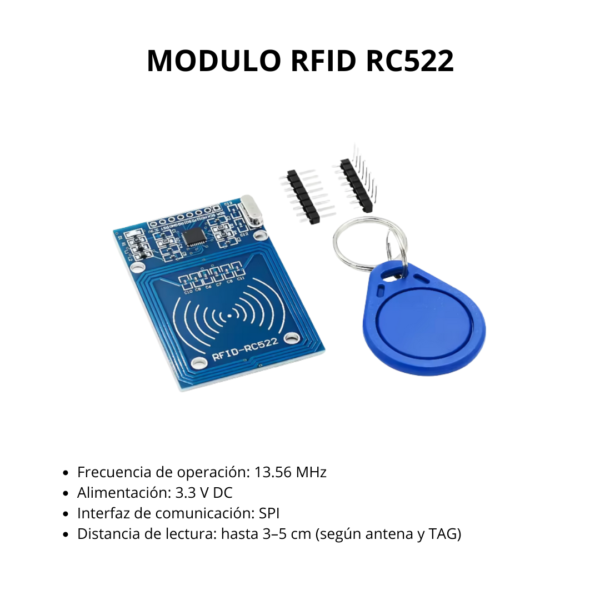 Módulo RFID RC522 – Lector de Tarjetas y Tags para Proyectos Electrónicos