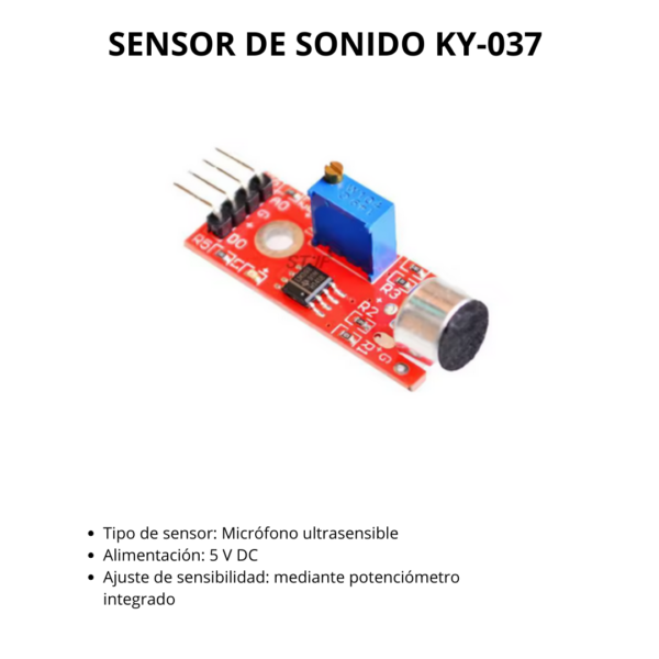 Módulo Sensor de Sonido de Alta Sensibilidad KY-037 | 5V DC